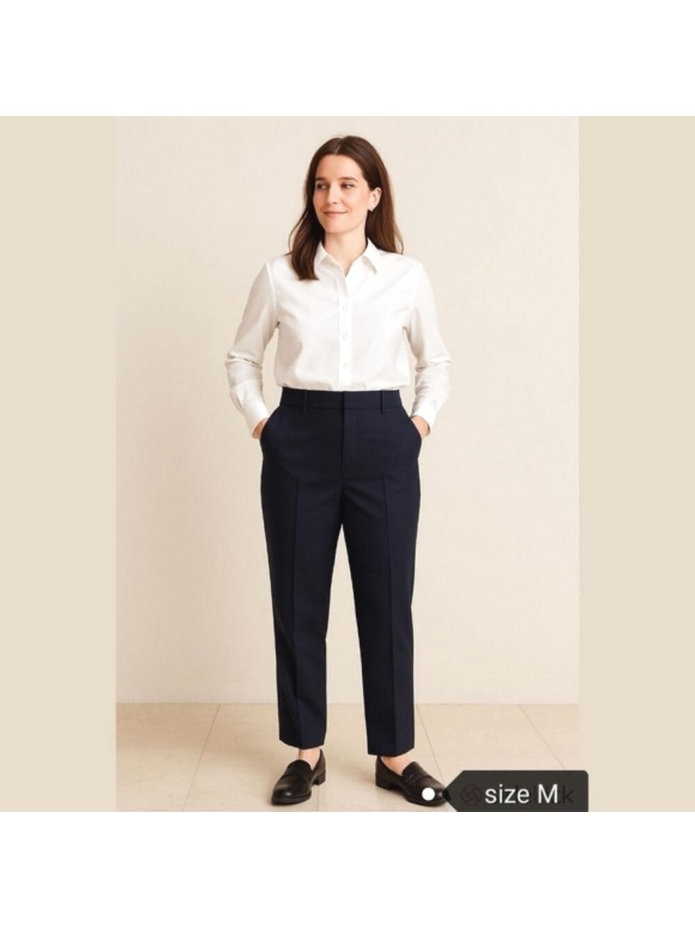 Vintage 90s High Waisted Wool Stretch Pants Blue
